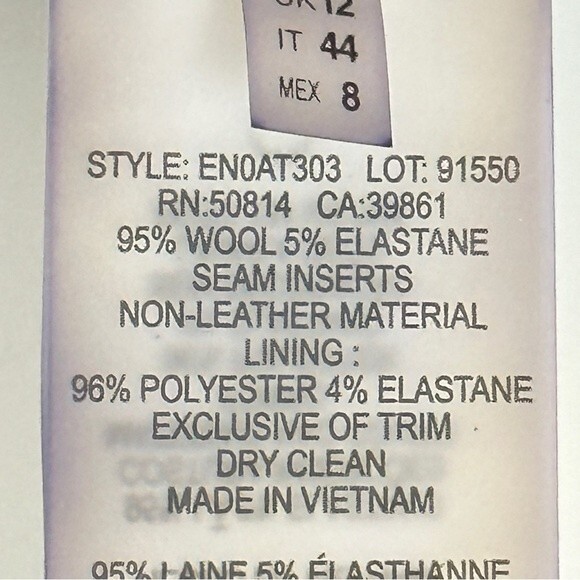 Elie Tahari Grey Wool Crepe Pencil Skirt 8 - Picture 8 of 8